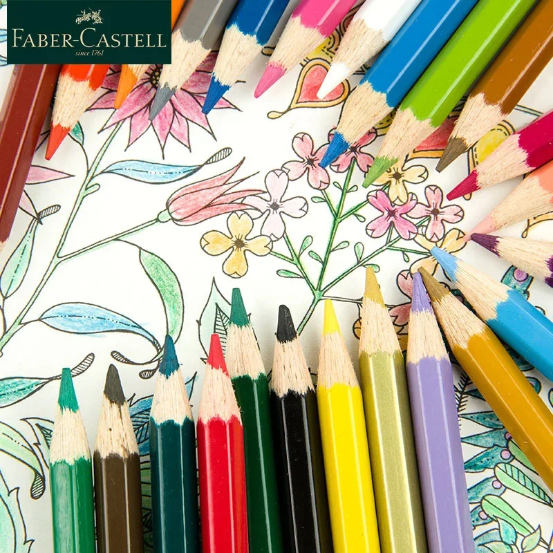 Faber Castell 1158 Color Pencils Water-based Paint Pencils 12/24/36/48/60pcs Set  Professional Colored Pencils For Drawing