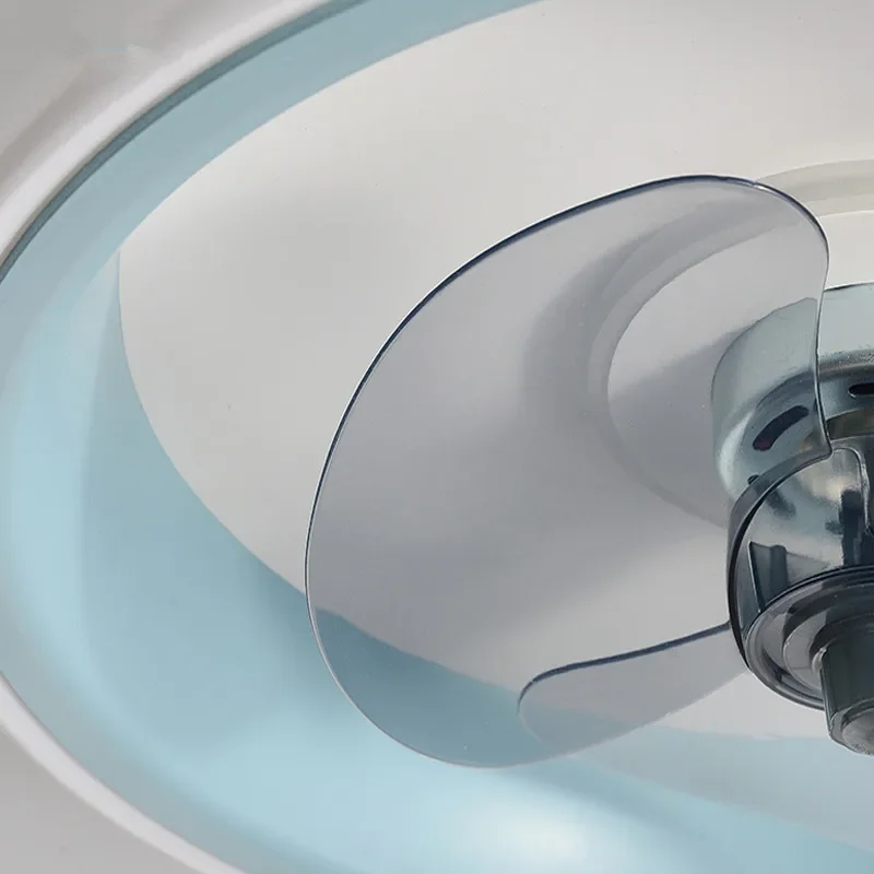 Modern Simple Ceiling Fans Lamp LED Invisible Blades Small Bedroom Study Living Room Remote Control Kids Ceiling Light Luminaire