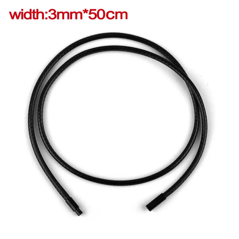 45-60cm Lederkette für Damen und Herren, Lederband, Wachsseil, Edelstahlverschluss, DIY-Halskette, Schmuckzubehör