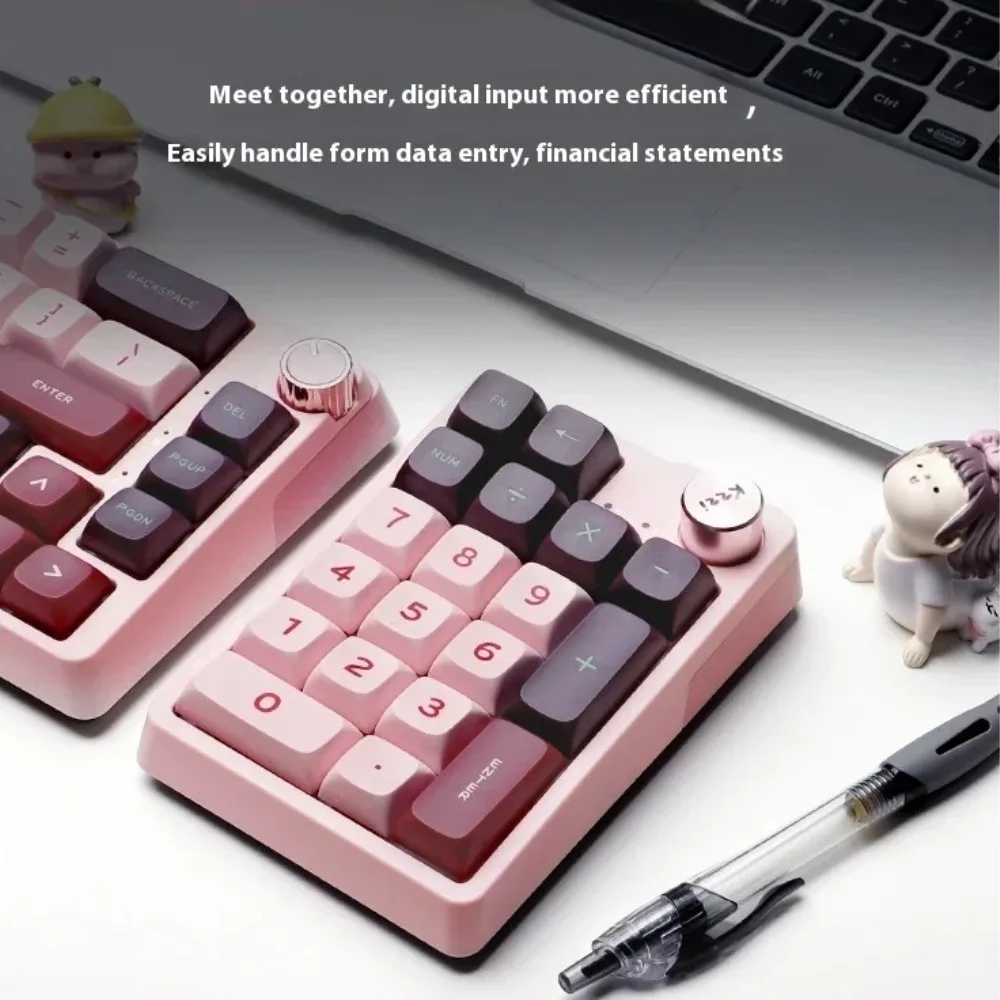 Kzzi K20 Tastiera meccanica wireless a tre modalità Mini pulsante Manopola multifunzione personalizzata Tastiera digitale ergonomica RGB dinamica