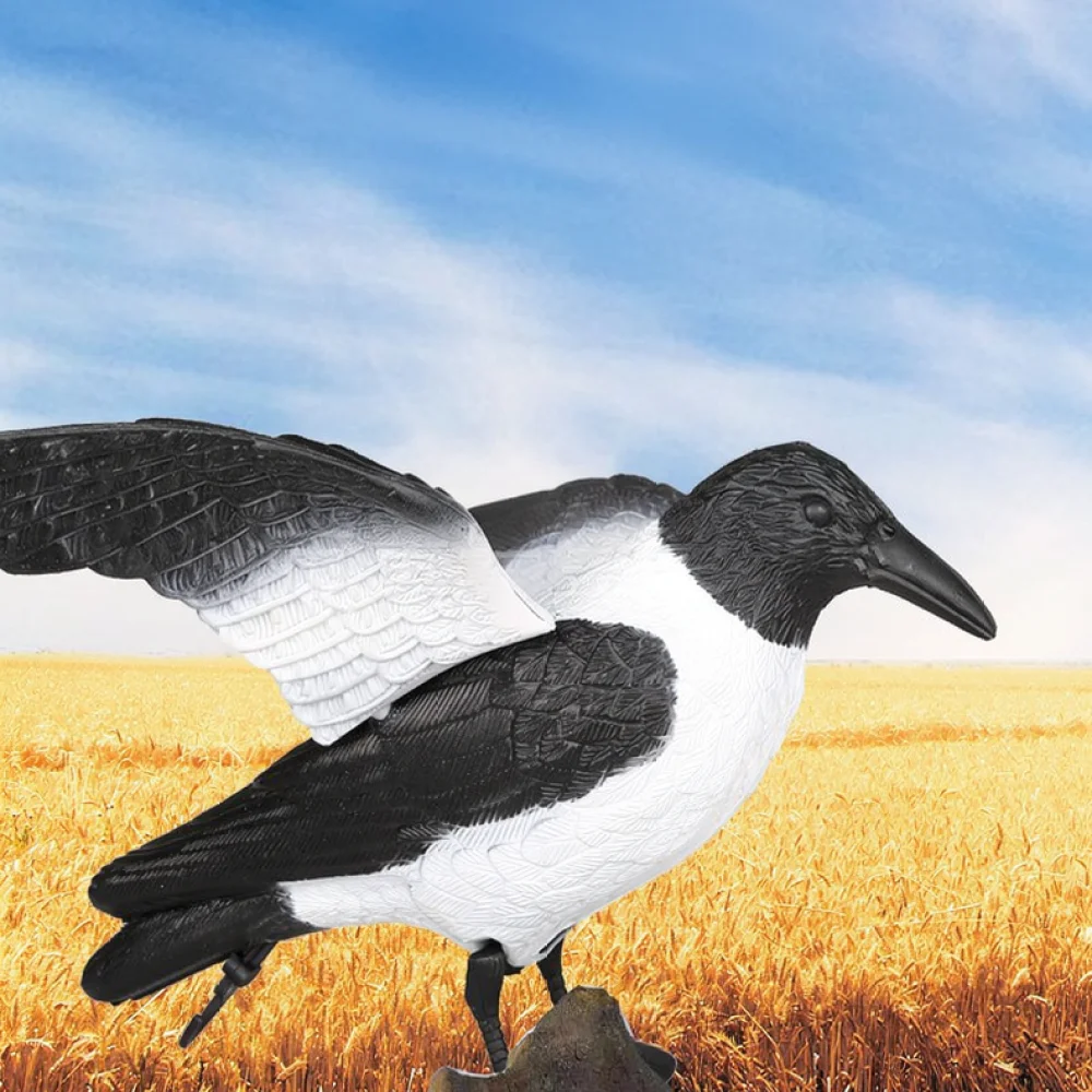 Realistic Crow Decoy Garden Ornament Bird Deterrent Outdoor Statue Yard Decoration Halloween Party Prop Craft