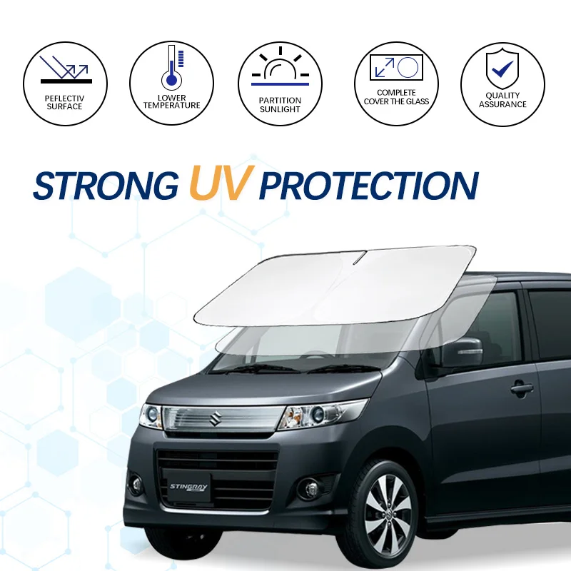 Windshield Sun Shade For Suzuki Wagon R R+ Mh44s Ma61s Sunshade Sun Visor Protector Foldable Blocks UV Rays Keep Your Car Cooler