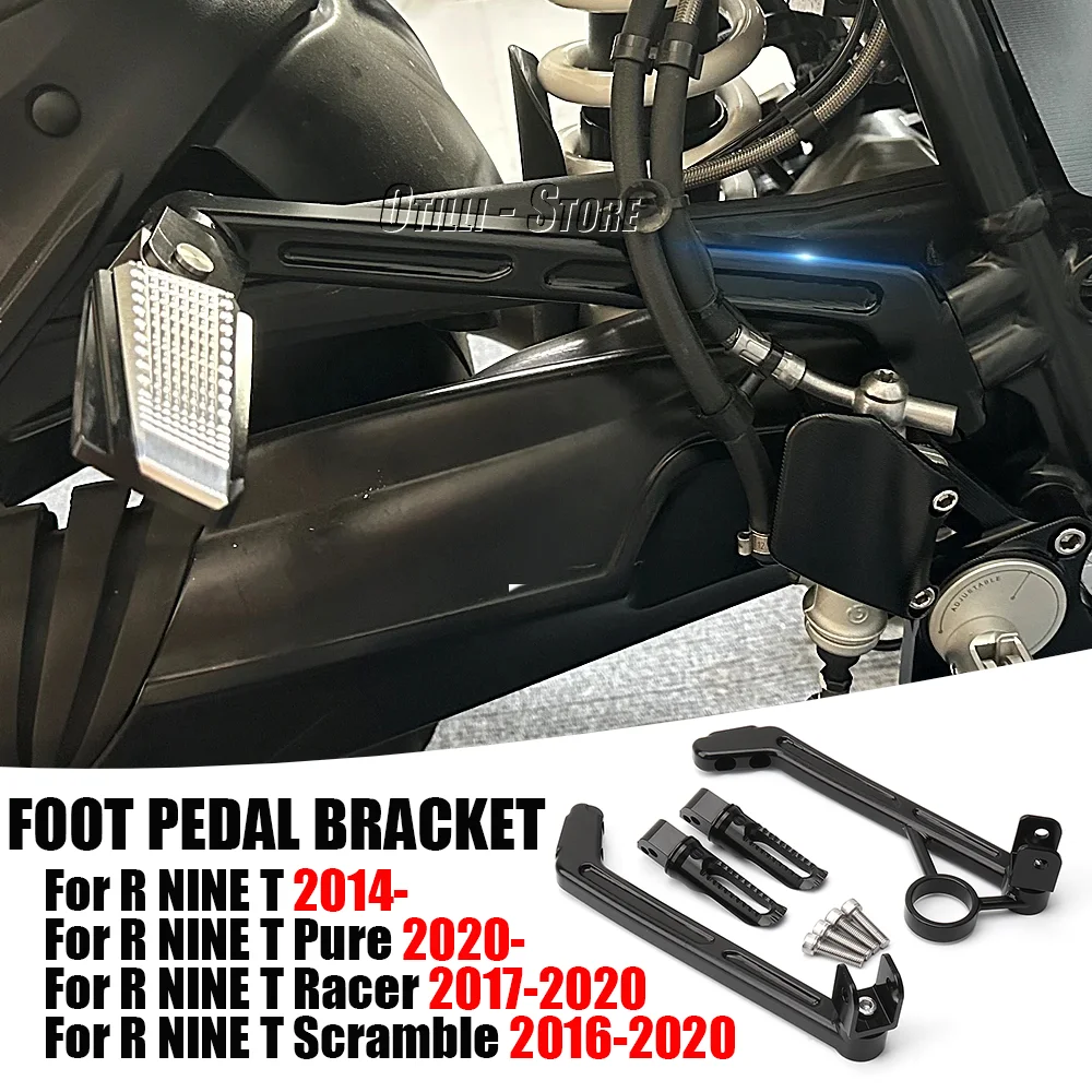 

Motorcycle Accessories Rear Foot Pegs Pedals Bracket Set Passenger footrest For R9T R nineT RNINET Scramble Racer Rninet Pure