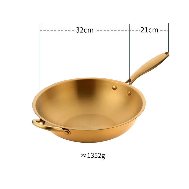 New Kitchen Stainless Steel 36cm Frying Pan Nonstick Pan Fried Steak Pot With Lid Cooking Turner Electric Induction General