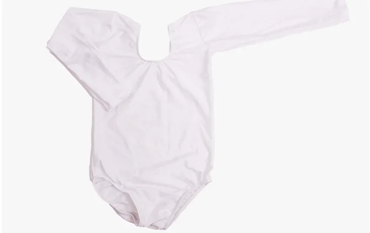 Ballet Manga Longa Feminina Collant, Roupa Corporal de Dança Infantil, Roupa de Bailarina, Ginástica Fille