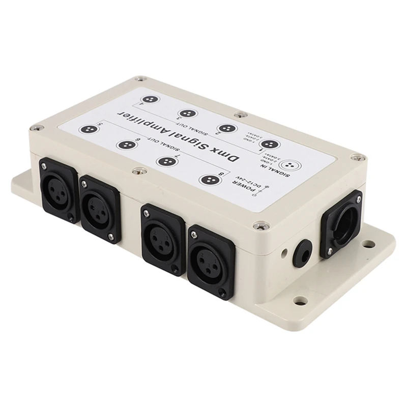 1 PCS Dc 12-24V 8 Channel Output Dmx Dmx512 LED Controller Signal Amplifier Creamy-White Plastic For Home Equipments