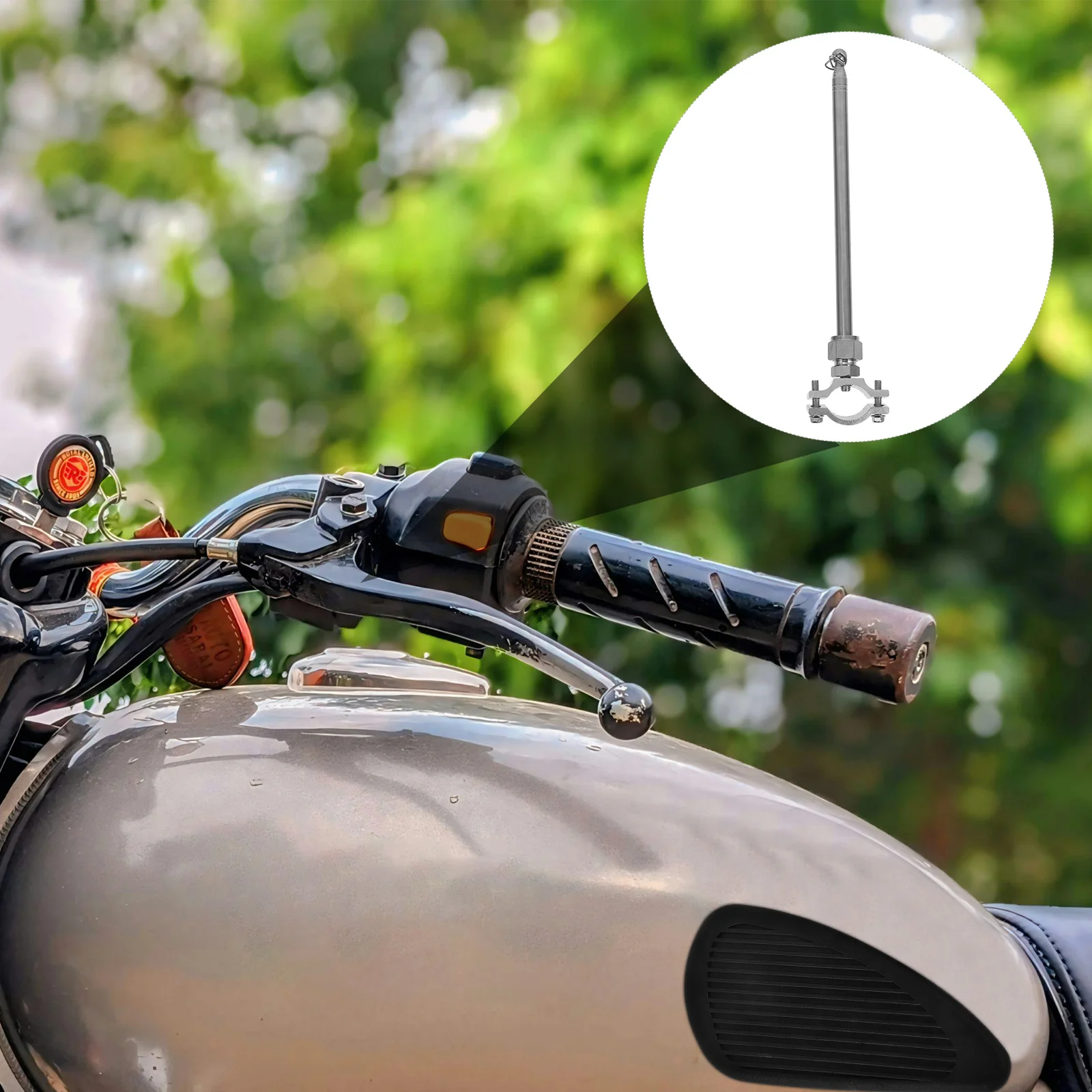 

Universal Motorcycle Telescopic Adjustable Flagpole Mount Stainless Steel Rear Seat Flag Holder Safety Bike Dirt Bike