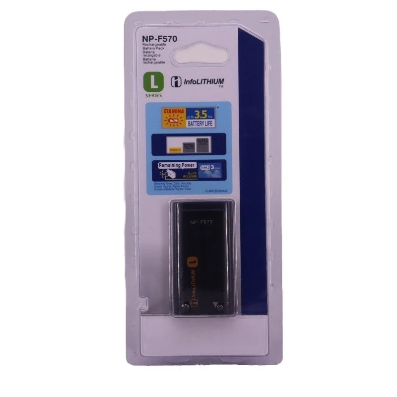 Bateria totalmente decodificada de 2100mAh NP-F570 para Sony FX1000E FX1E FX7E Z5E Z7E Potência de tempo de gravação longo para filmadora profissional