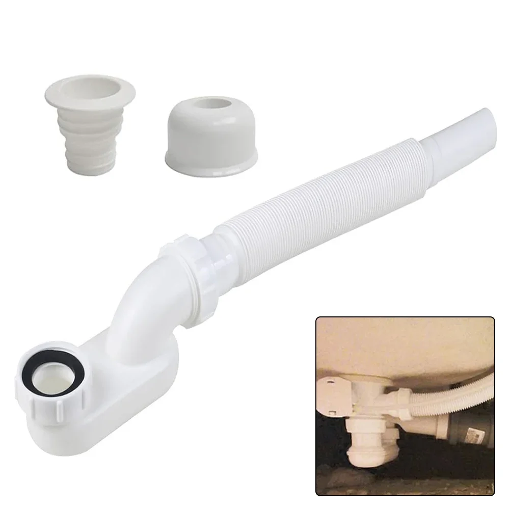 P-Trap Design Bathtub Compatible Flexible Bathtub Drain Pipe Drain Pipe Easy DIY Installation Freestanding Tub