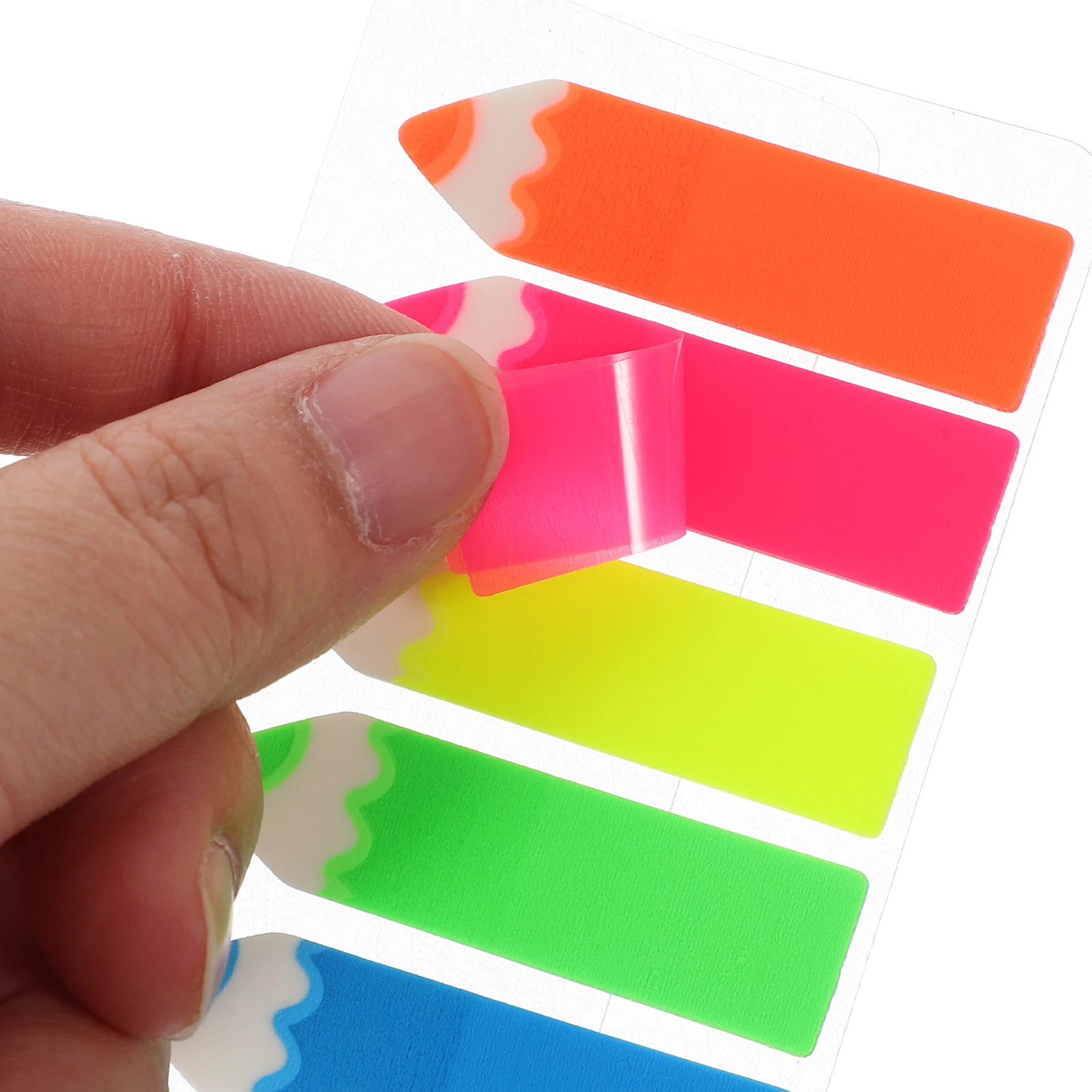 

500 Pcs Fluorescent Film Label Paper Tabs Colored Book Document Markers Highlight