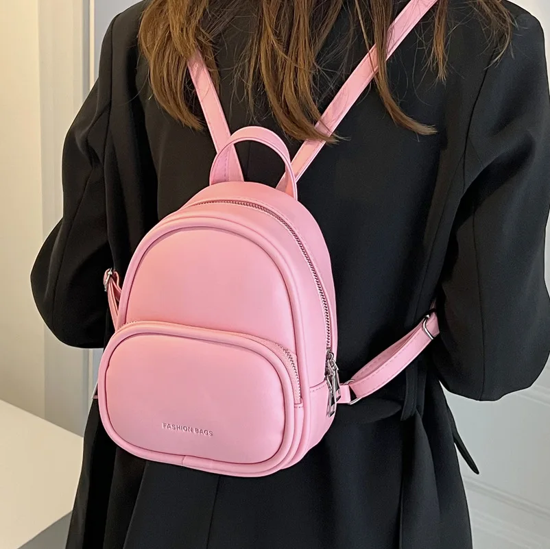 Mochila pequena e simples de viagem para meninas, mini bolsa feminina, novo estilo, tendência da moda, verão, 2024