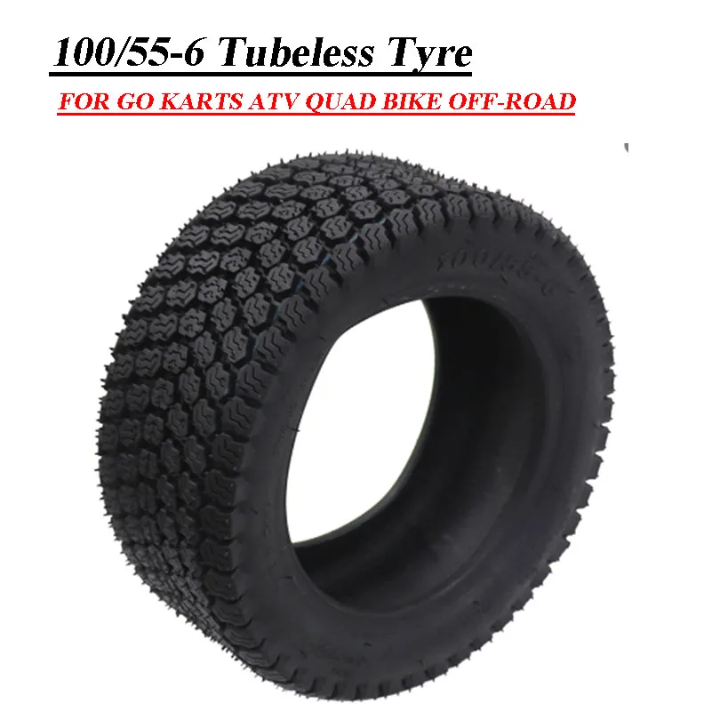 

Premium 10 Inch 100/55-6 Tubeless Tires Vacuum Tires for Scooters Go Karts ATV Quad Bikes Off-Road