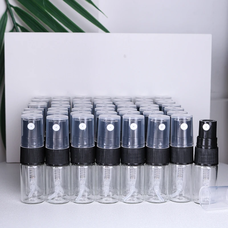 50 stks/partij 2 ml transparant glas parfum sub-flesje monster proefpakket essentiële olie parfum container draagbaar - afbeelding 1