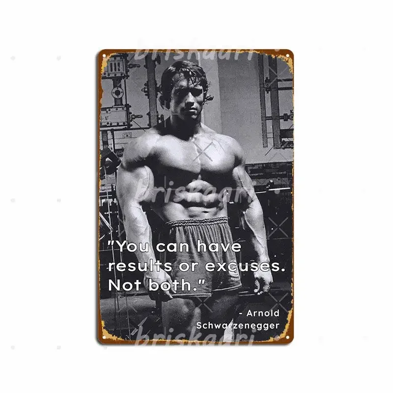 You Can Have Results Or Excuses Arnold Schwarzeneggers Metal Signs Bar Cave Wall Decor Wall Cave Decoration Metal Posters