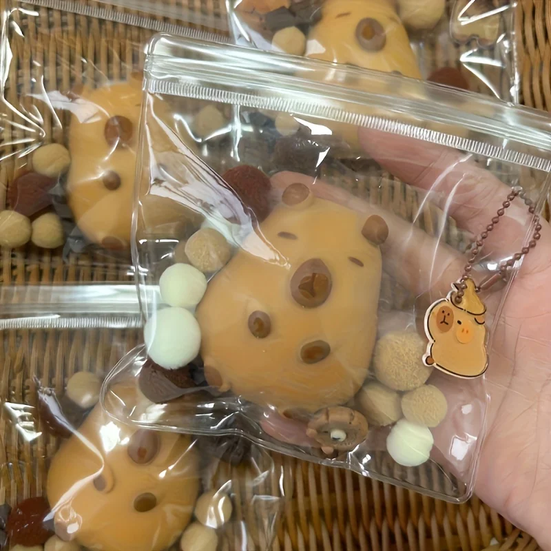 TPR Capybara, lindo capibara apretar gel suave apretar rebote lento, juguete relleno de regalo de Navidad