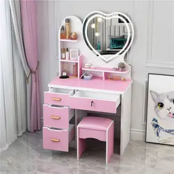 Nordic Style Modern Minimalist Dresser Set Furniture With Makeup Mirror Chair Drawer Storage Integrated Dressers For Bedroom