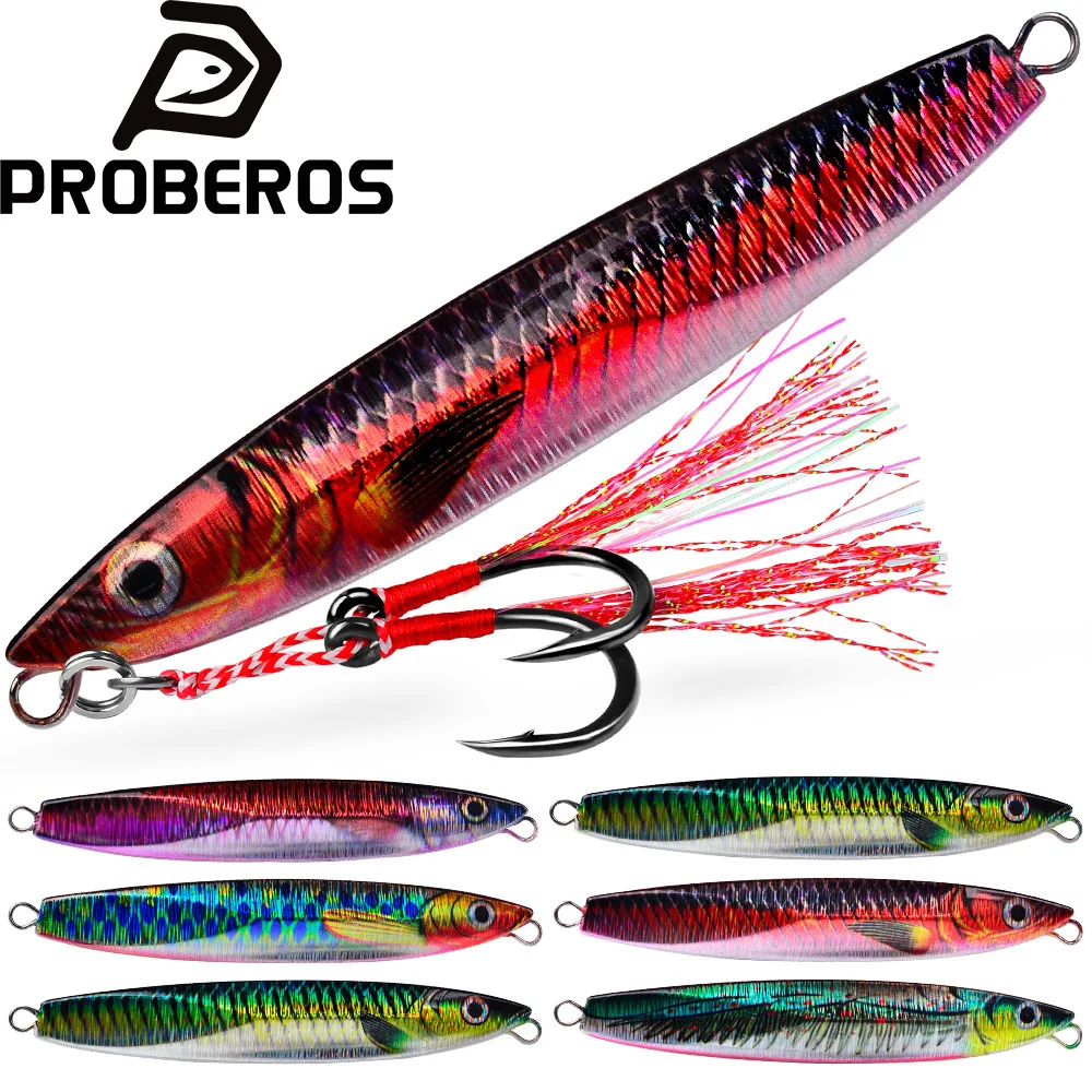 

PROBEROS 1pc Artificial Metal Jig 80g-12cm Durable Bionic Hard Bait with Hook Realistic Design - Perfect Sea Fishing Accessory