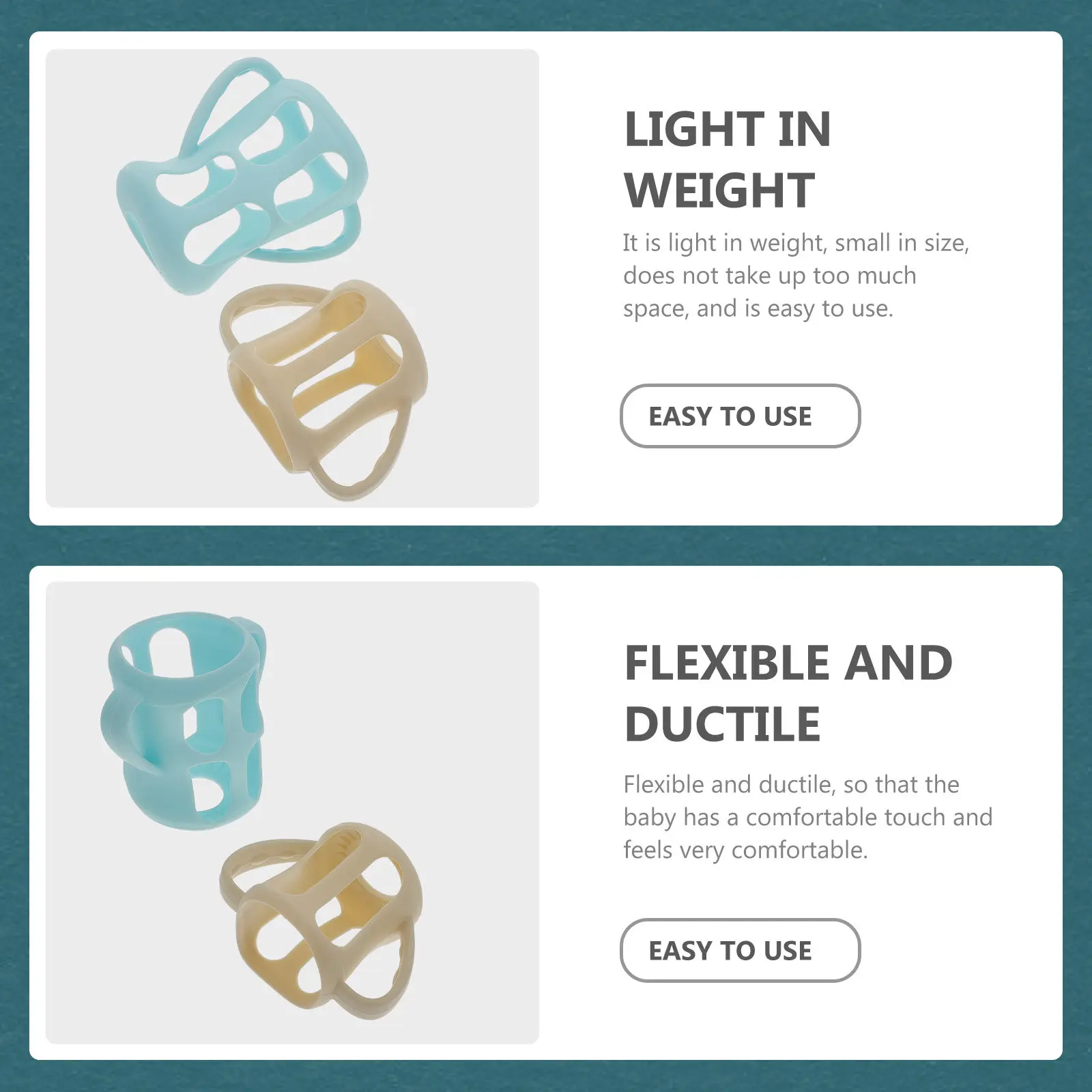 

2Pcs Bottle Sleeve Anti-Fall Protective Cover Lightweight Flexible Shock Absorbing Sleeve for Glass Nursing Bottles