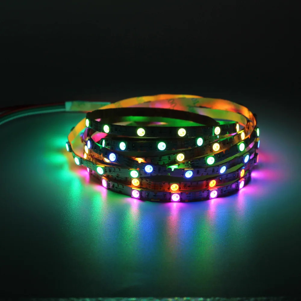 5V WS2812B S Shape Led Strip Light for DIY 48leds 6mm /60leds 8mm PCB Individually Addressable Dream Color RGB Pixels Tape