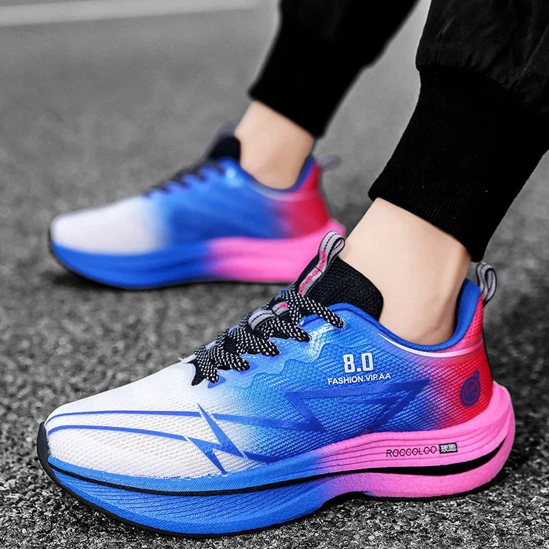 Men's Shoes 2024 Autumn New Sports Shoes Couple Running Shoes Popcorn Sole Mesh Breathable Racing Carbon Board Shoes36-45