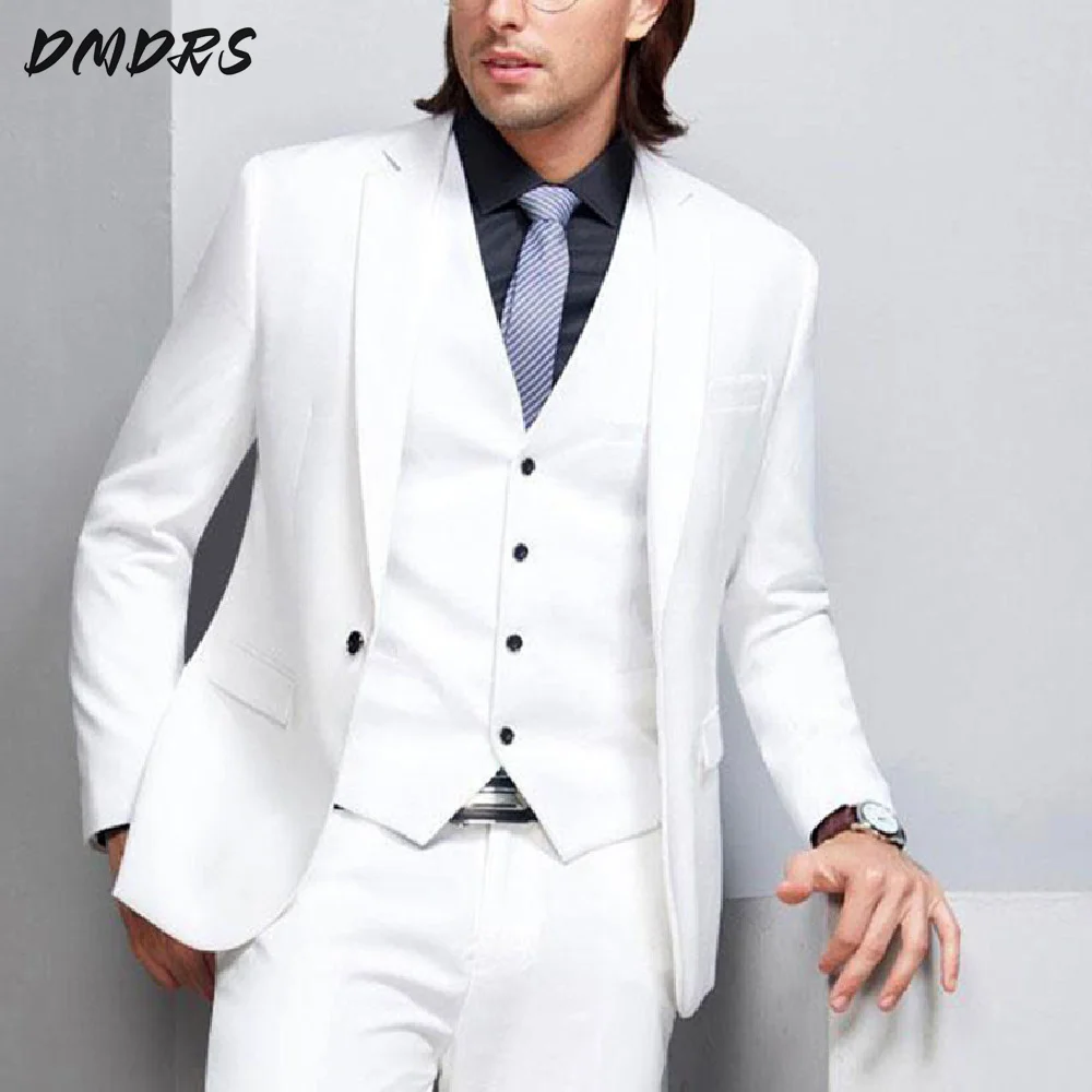 Luxurious Men Suits Slim Fit Formal 3 Piece Wedding Tuxedo for Groom Business Male Classic Formal Jacket Pants Vest