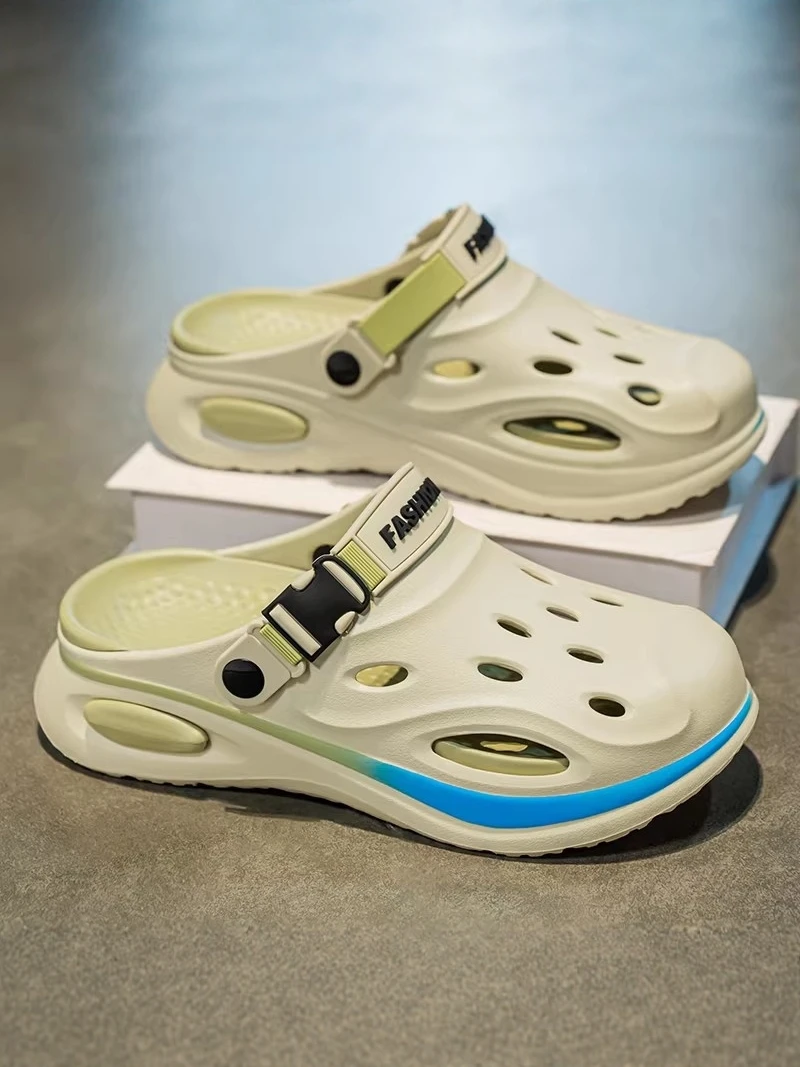 Men's 2026 New Summer Thick Bottom Anti-slip Beach Sandals Sports Driving Dual-use Half Slippers Casual EVA Injection Moulding