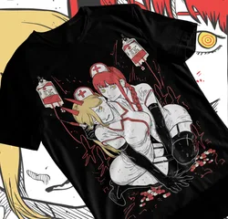 MAKIMA POWER T-Shirt Japanese Anime Manga Chainsaw Man Denji Power