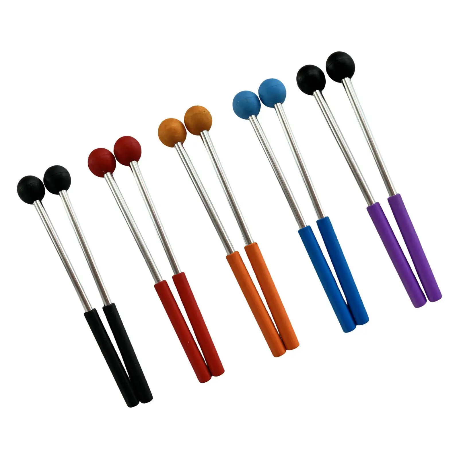 2Pcs Lightweight Drumsticks with Rubber Head for Meditation And Performance