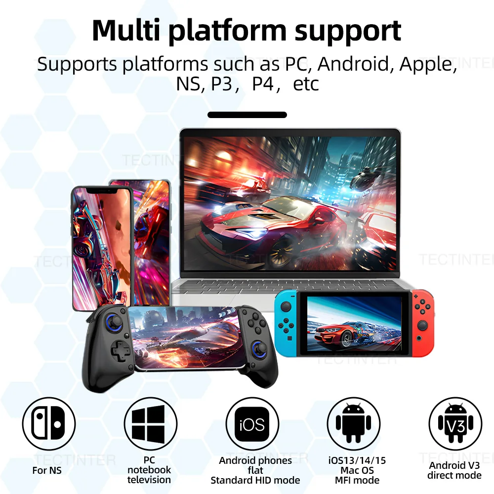 BSP-D11 وحدة تحكم ألعاب لاسلكية للتبديل/أندرويد/IOS اللوحي ل PS3/PS4 غمبد متوافق مع بلوتوث عصا التحكم القابلة للسحب