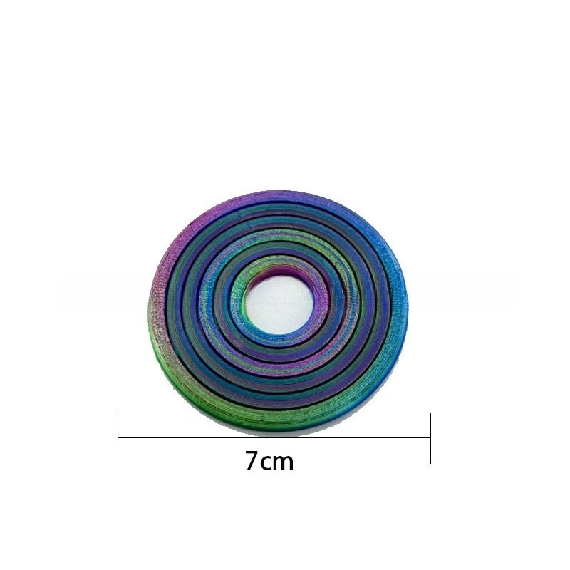 Drukowany w 3D 6-kółkowy spinner antystresowy 7 cm, kolorowy, obrotowy pierścień redukujący stres, materiał plastikowy, nowatorska zabawka antystresowa.