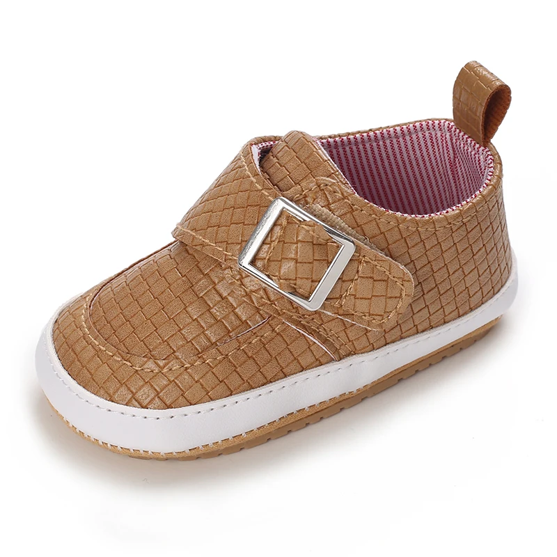 Newborn Soft Soles Brown Girl Boy Shoes Non-Slip Rubber Soles Cute Big Bow Princess Shoes Breathable Leather Baby Walking Shoes