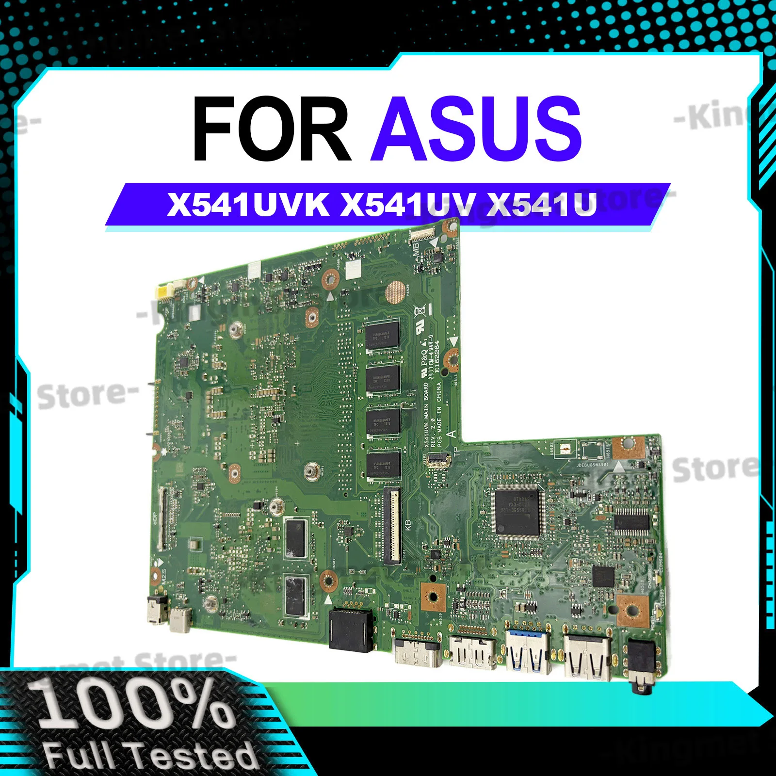 Carte mère d'ordinateur portable X541UVK pour ASUS VivoBook R541U X541UJ F541U X541UV X541UAK X541UVK A541U A541U X541U avec processeur I3 I5 I7