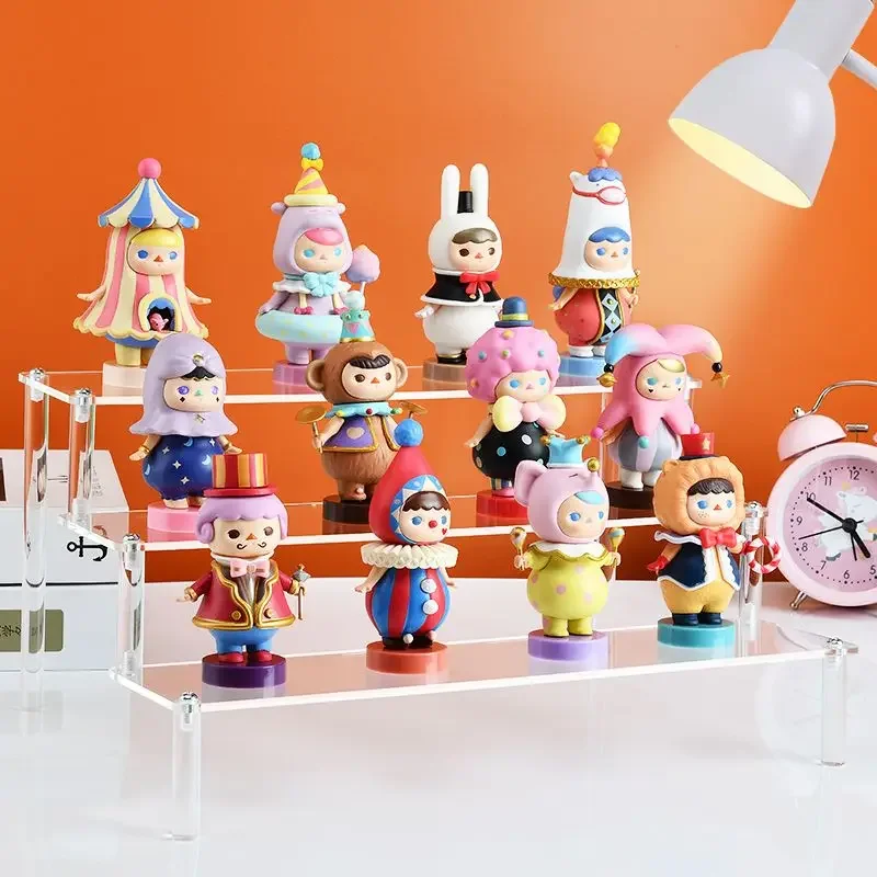 Acrylic Display Frame Transparent Black Multi-layer Ladder Shaped Hand Animation Model Doll Perfume Storage Rack Home Organizer