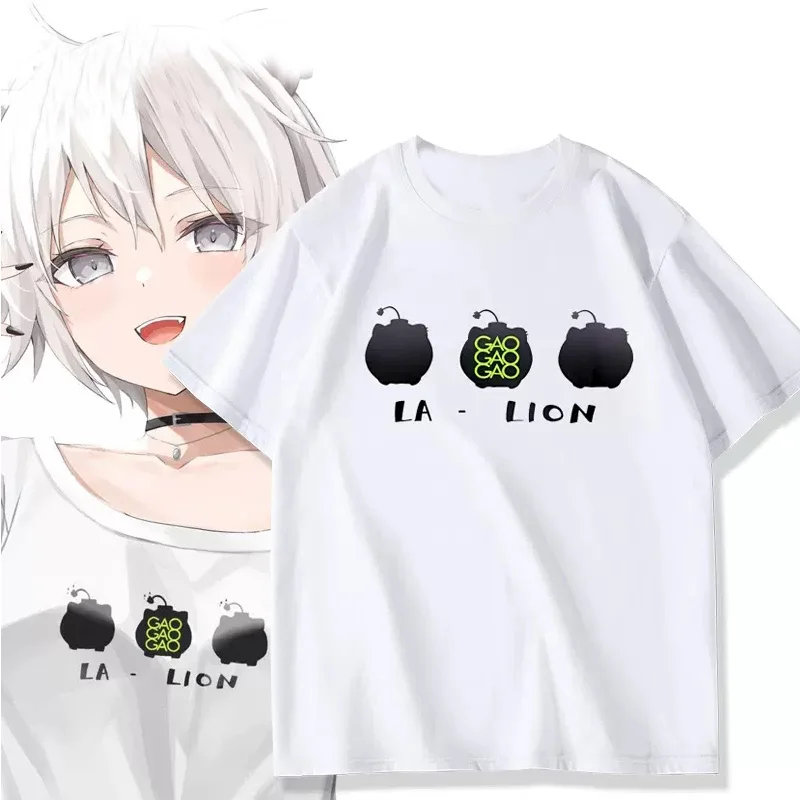 New hololive Cosplay Vtuber Shishiro Botan T-shirt boy\'s girl Summer Tops Tees