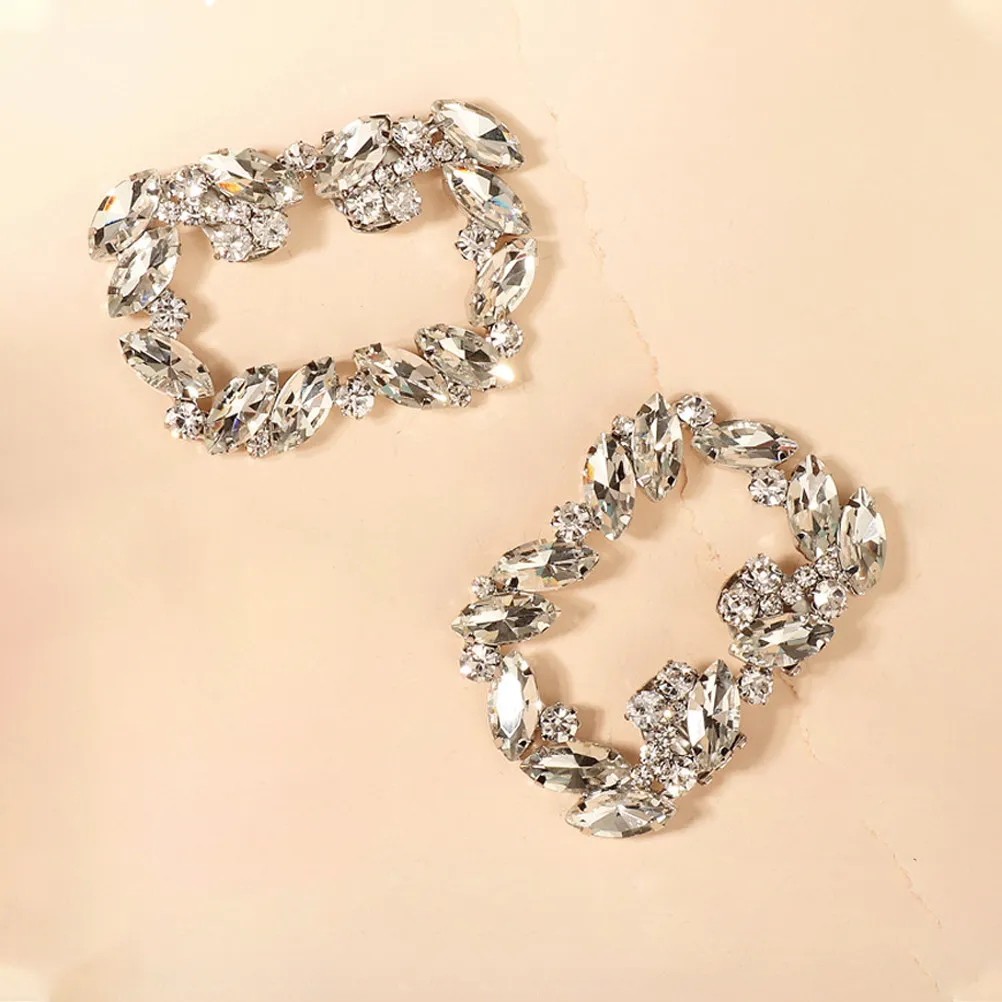 

1 Pair Clips Crystal Buckles Elegant Decoration Bridal Crystal Shoe Buckles Wedding Accessories Shoe Jewelry Decor