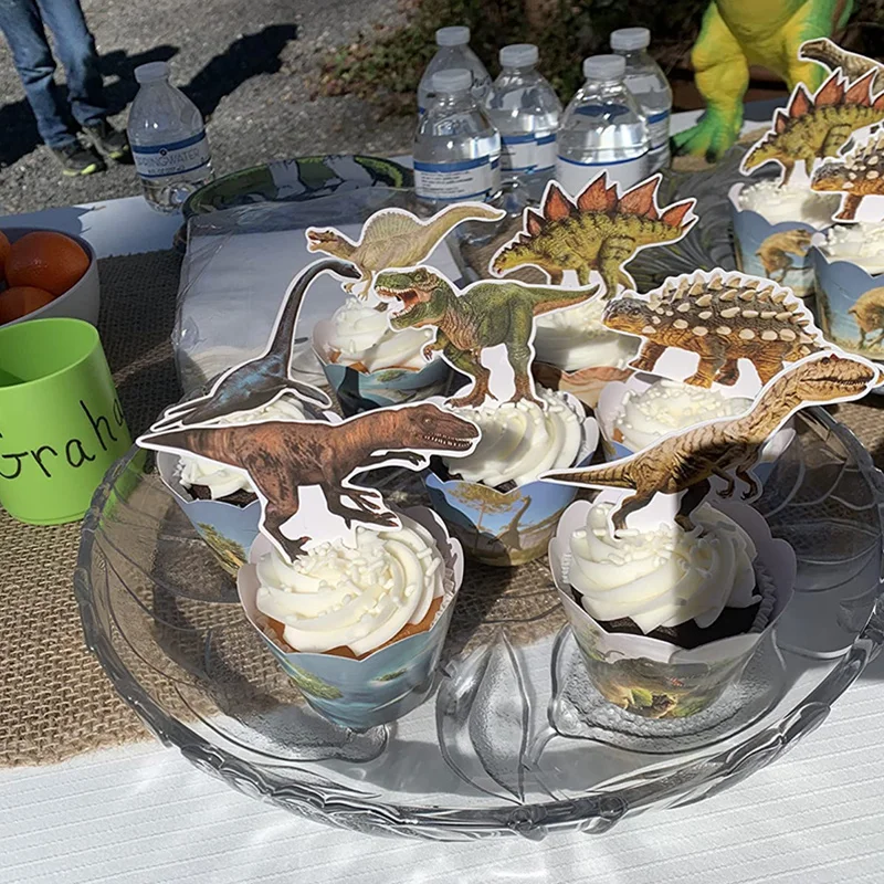 Dinosaurier Cupcake Topper Picks Dino Kuchen Dekorationen Jungen Kinder Dinosaurier Themed Geburtstag Baby Shower Party Dinosaurier Party Supplie – Detail 4