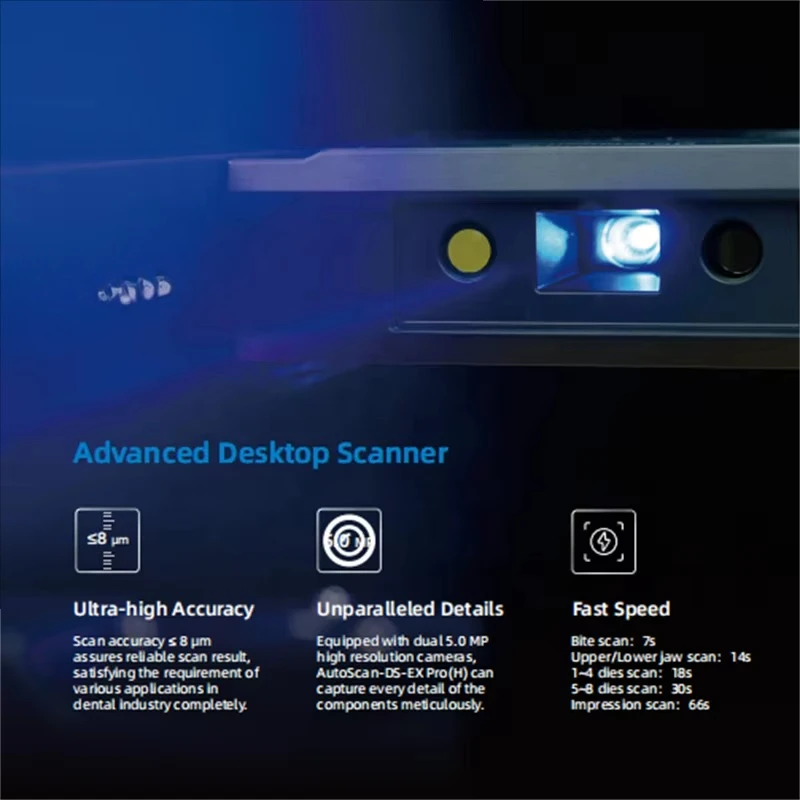 Настольный сканер Cam для стоматологического компьютера, 5,0 МП, блестящее 3D-автоматическое сканирование