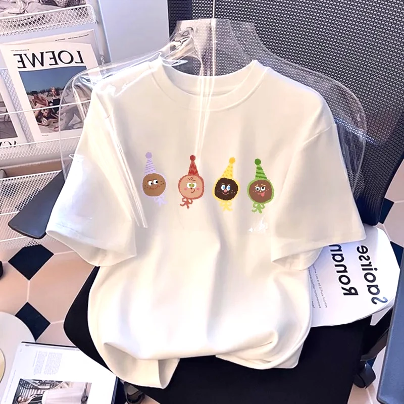 Cute Rabbit Smiling Face Printed T-shirt 2026 New Popular Summer Loose Top Fashion Harajuku Kawaii T-shirt Women's Y2K Clothing - view 5