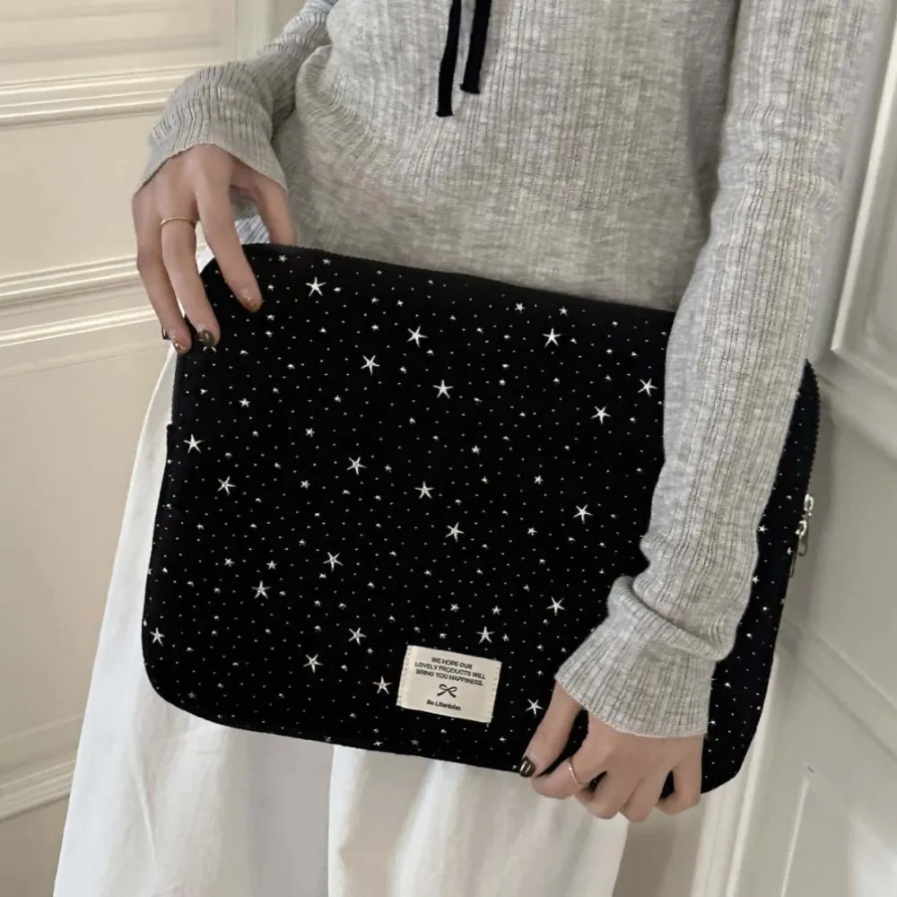 

Tablet Pouch Starry Sky Cartoon Laptop Bag Portable Sweet Tablet Sleeve Bag Black Creative Girl Computer Bag Girls/Lady/Women