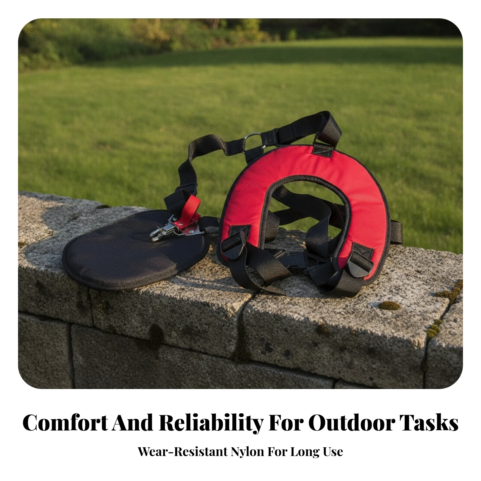 U-Shaped Harness with Padding Universal Lawn Mower Harness Trimmer Strap with Hook Comfort Padded for Landscapers, Yard Work