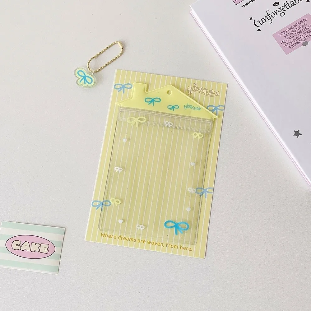 1 Pair Transparent Photocard Holder Pendant Style Storage Bag Design Pendant Bag Cartoon House PVC Storage Bag for Kid's Gifts