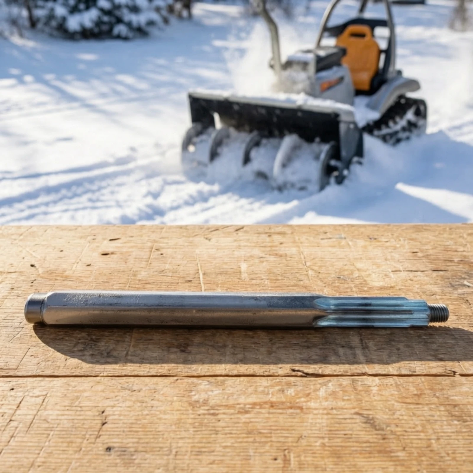 Snow Blower Drive Shaft Hexagonal Threaded End Replacement Part for Compact Snow Removal Equipment Repair