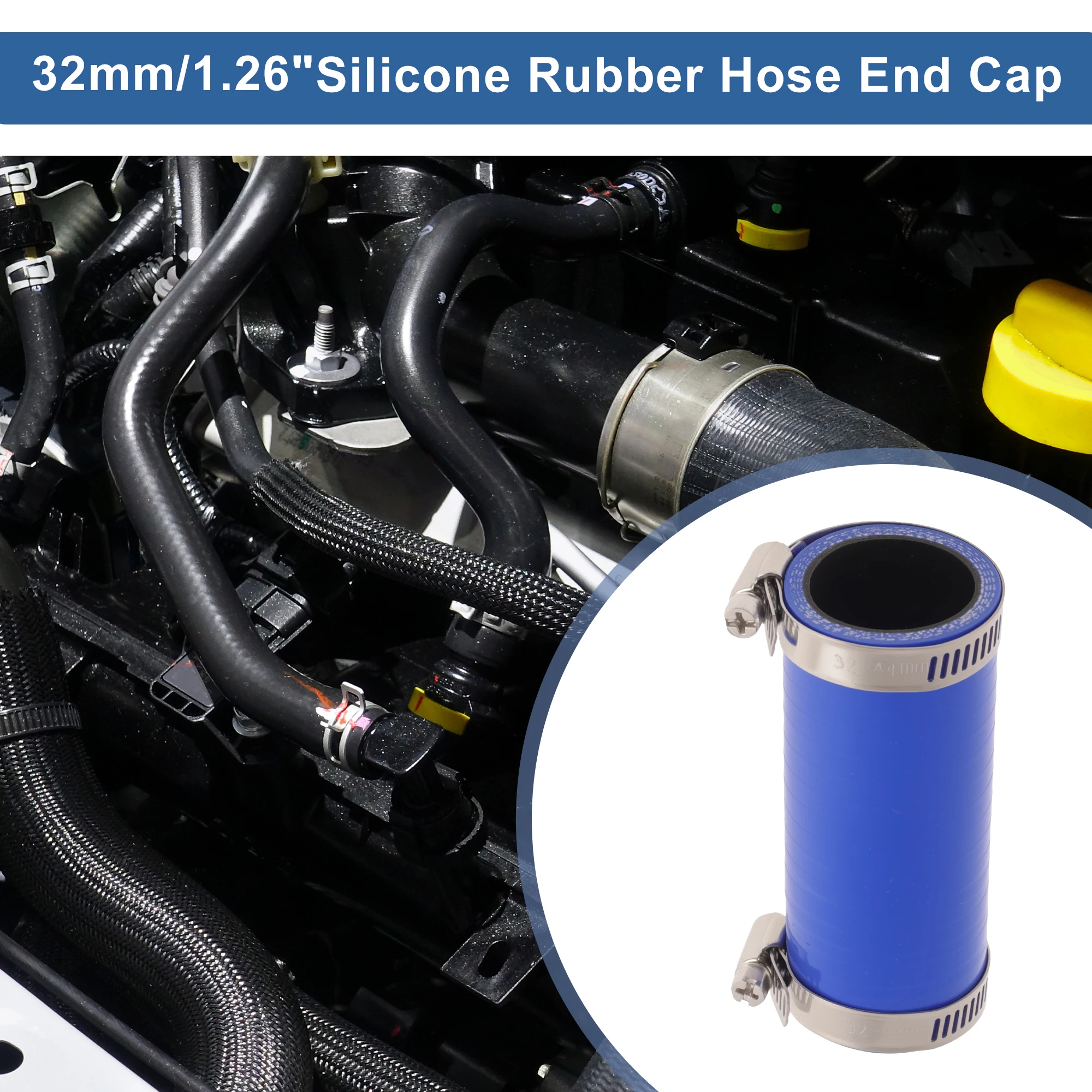 22/25/28/32/38/42/45/76mm Silicone Tubing Hose Straight Connector Universal Car Inter Cooler Turbo Intake Pipe Blue Length 100mm