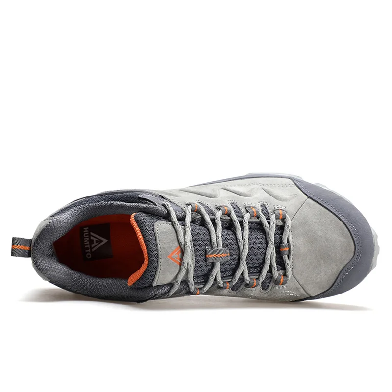 HUMTTO Hiking Shoes Genuine Leather Men's Sports Shoes Non-slip Winter Outdoor Safety Sneakers Breathable Trekking Boots for Men