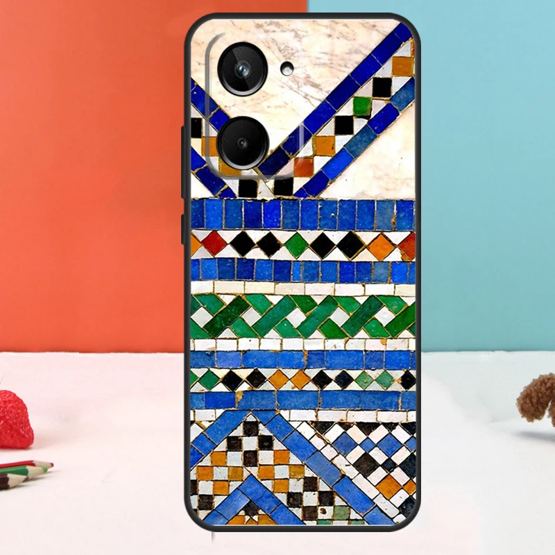 بلاط مغربي لـ Realme 15 Pro GT6 GT7 10 11 12 13 14 Pro Plus C51 C53 C55 C61 C63 C65 C67 C75 C71