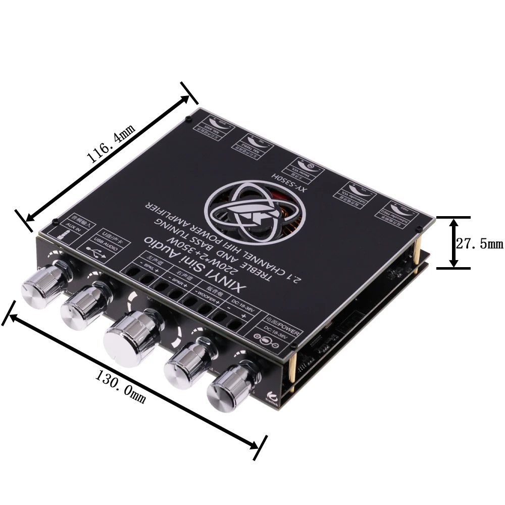 XY-S350H 2.1 Channel TPA3251 Bluetooth Power Amplifier Board Module High And Low Subwoofer 220W*2 + 350W