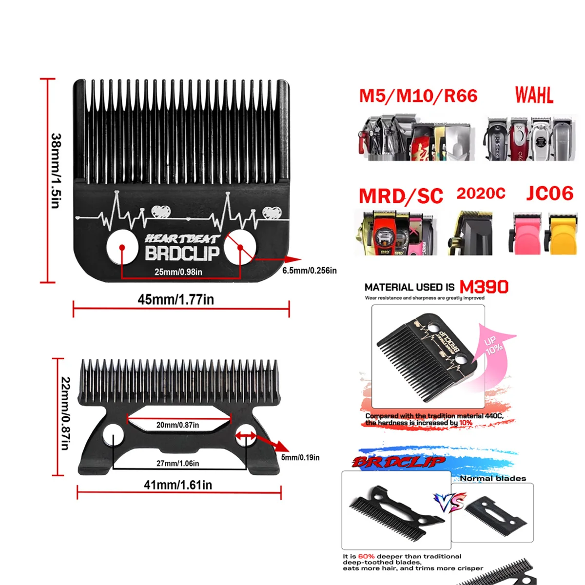 VGR V003 Original DLC FADE Blade V640 V270 Hair Clipper Blade Trimmer Replacement Cutter Head Professional Barber Accessories