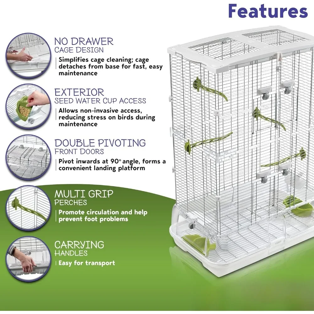 Bird Cages Medium and Tall People Birdhouse for Parakeets Nest and Canaries Wire Birdcage Cage Supplies Pet