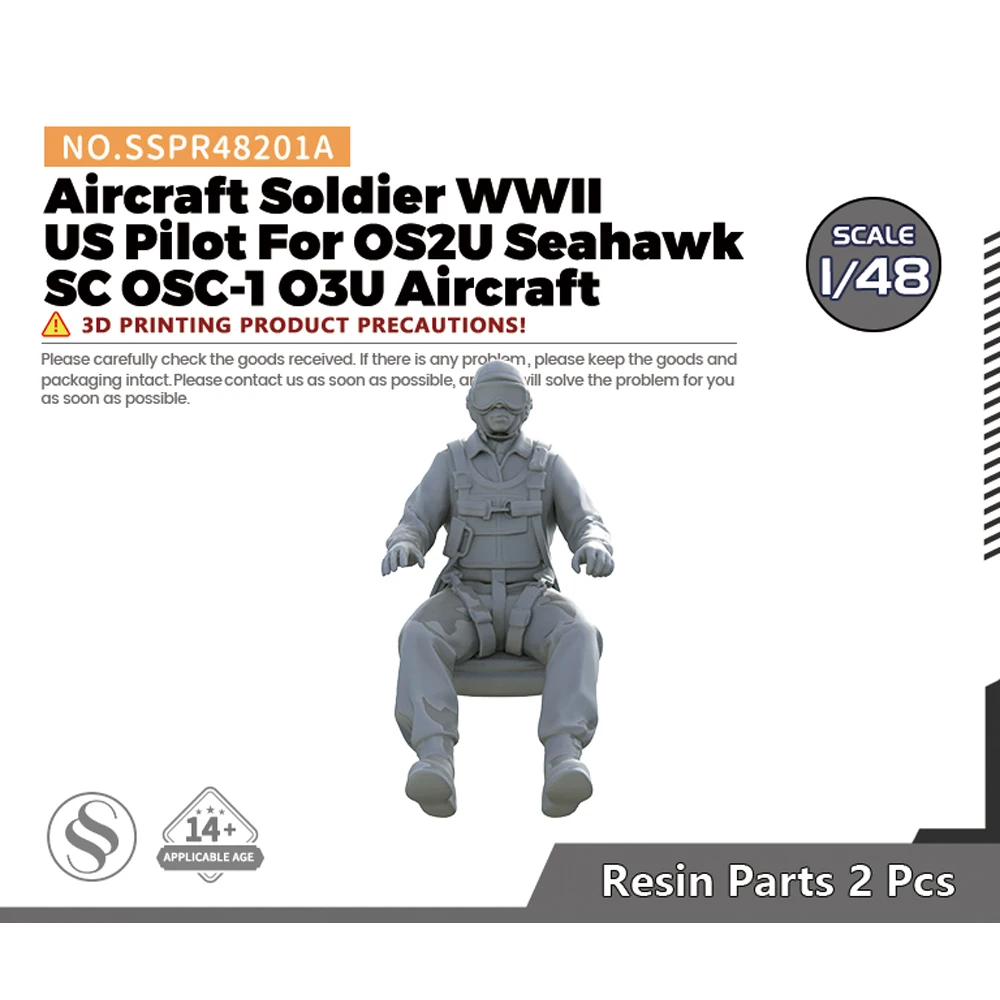 SSMODEL SSPR201A 1/72 1/48 1/32 1/144 Soldat d'avion WWII Pilote américain avec OS2U Seahawk SC OSC-1 O3U Avion