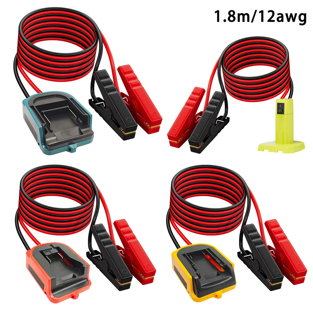 Jump Starter for Dewalt/Makita/Ryobi/Milwaukee/ 18/20V Battery Car Battery Igniter Car Emergency Power Jumper Kit 12AWG Cable